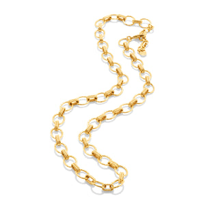 Cleopatra Small Link Necklace in Hammered Gold