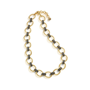 Cleopatra Grande Link Necklace in Gold/Midnight