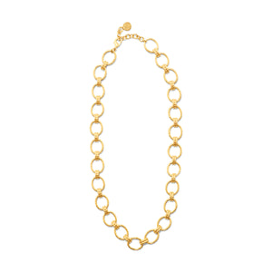 Cleopatra Grande Link Necklace in Hammered Gold