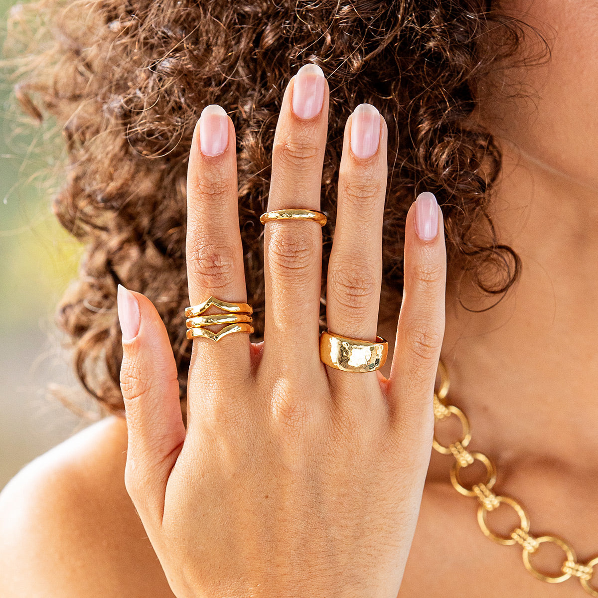 Cleopatra Slice Stacking Ring Set