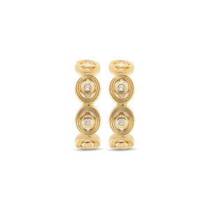 Monique Hoop Earrings in Gold & Cubic Zirconia