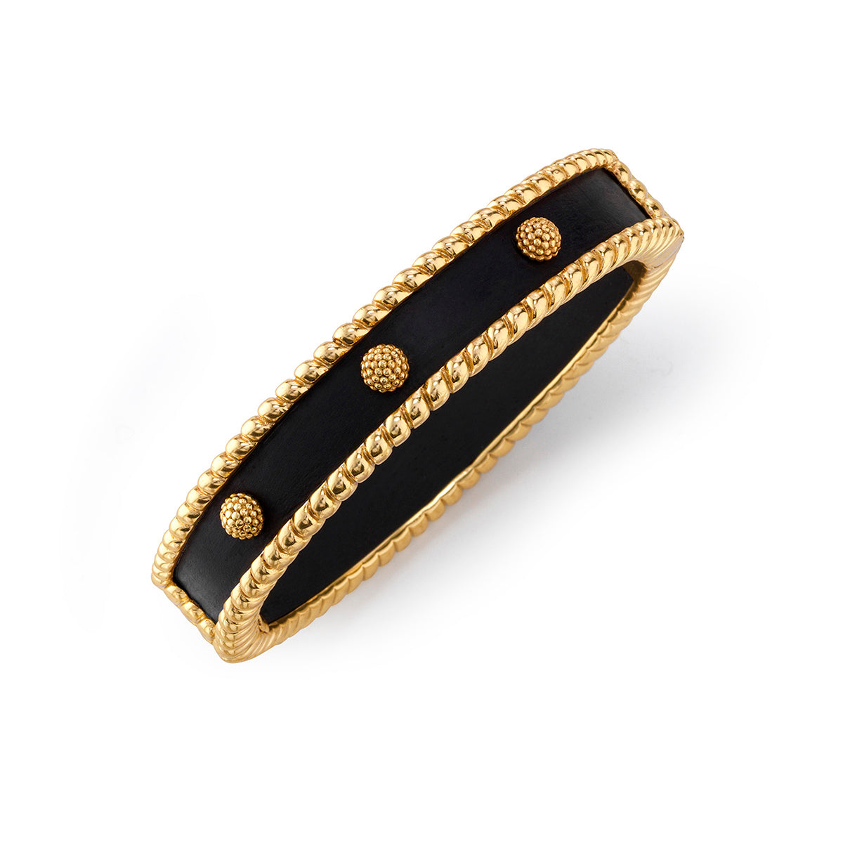 Berry Small Hinged Bangle in Ebony