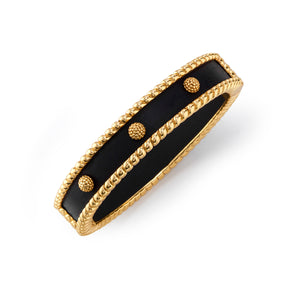 Berry Small Hinged Bangle in Ebony