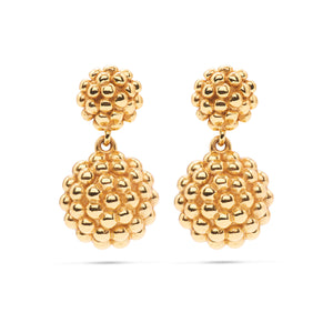 Berry Double Drop Earrings in Gold