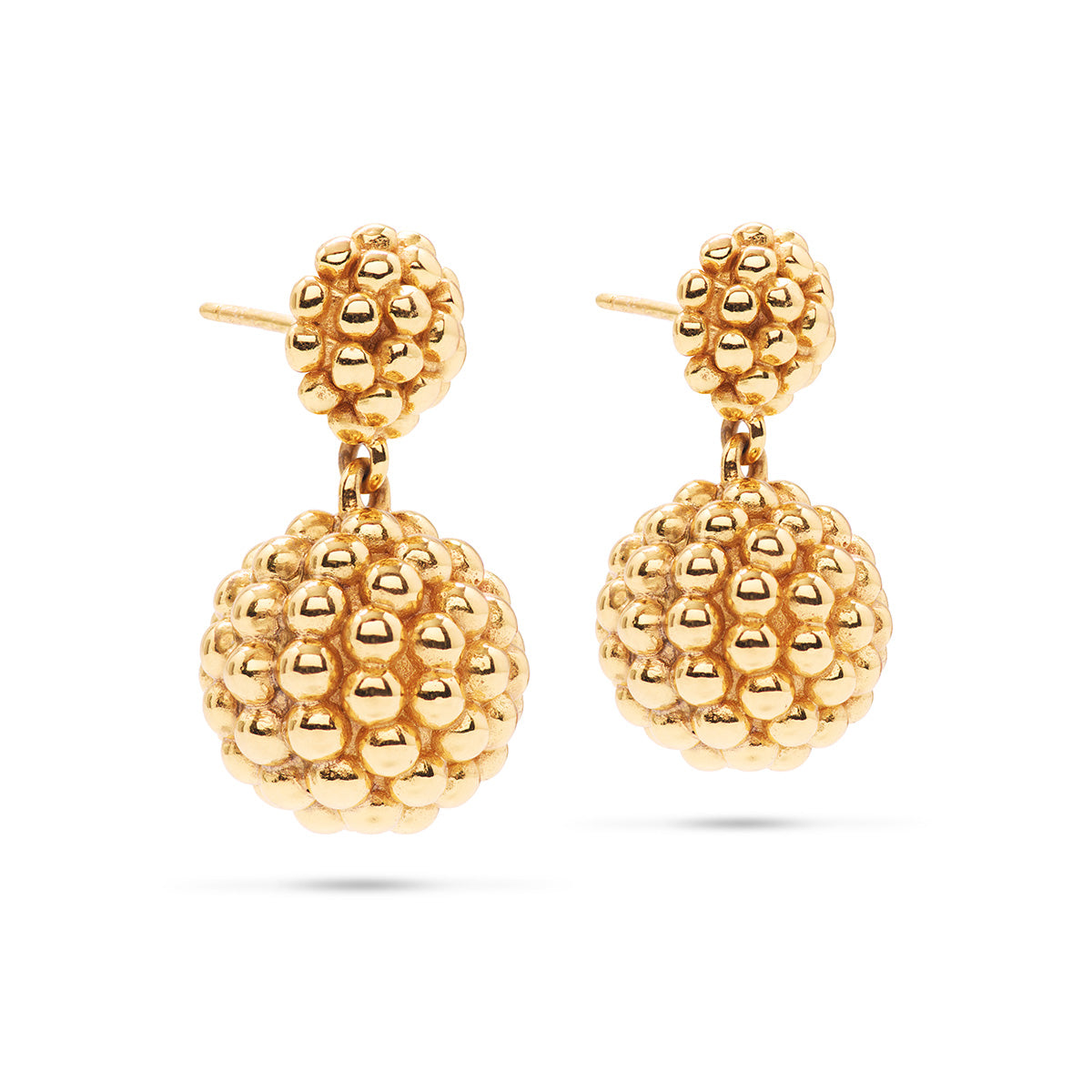 Berry Double Drop Earrings in Gold