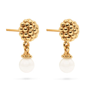 Berry Drop Stud Earrings in Pearl