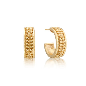 Berry Vine Small Hoop Earrings in Gold