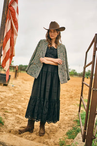 Huntley Half Coat in Mixed Herringbone