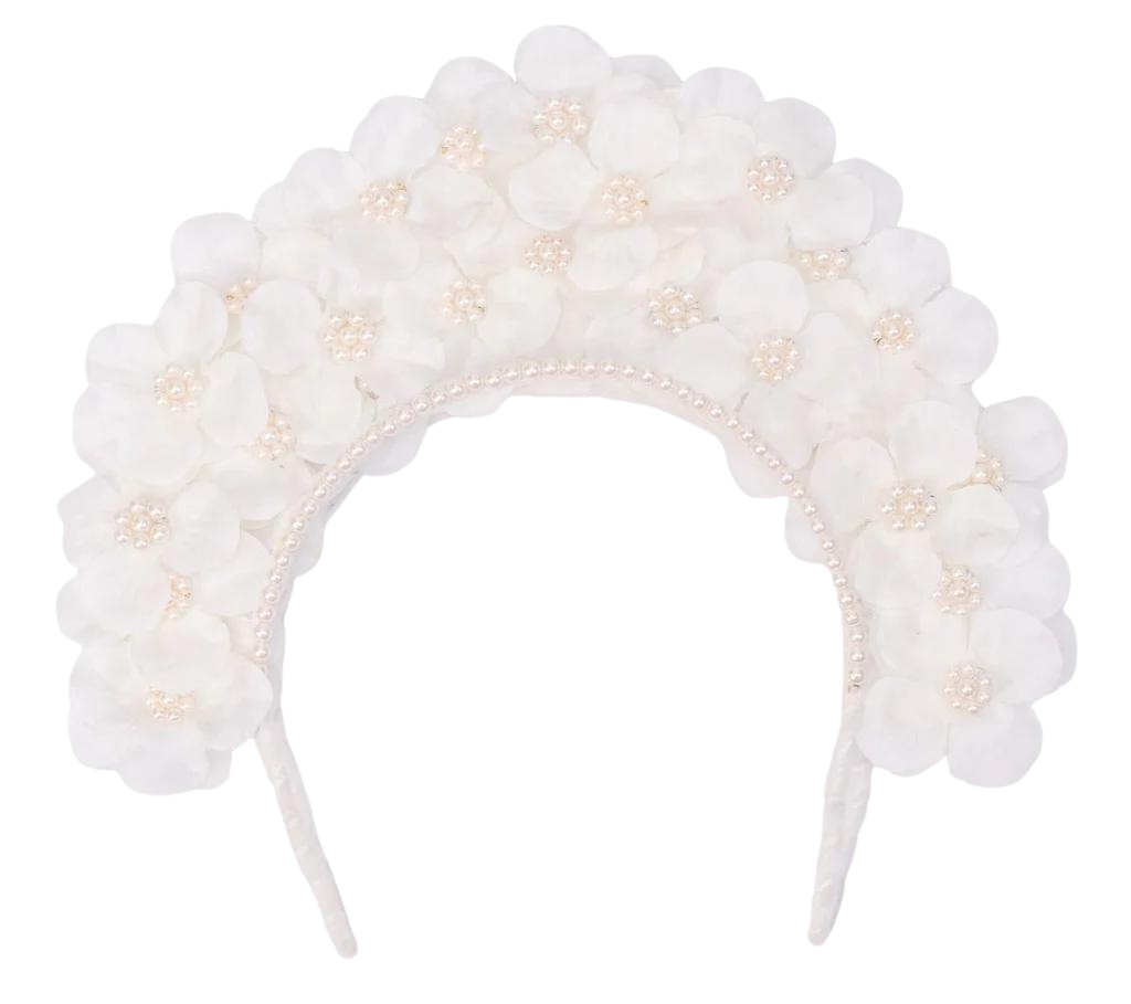 Embellished Flower Crown with Faux Pearl