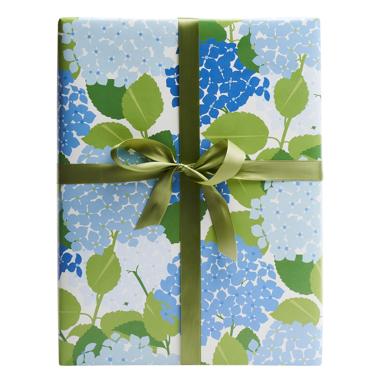 Hydrangea Wrapping Paper In Porcelain