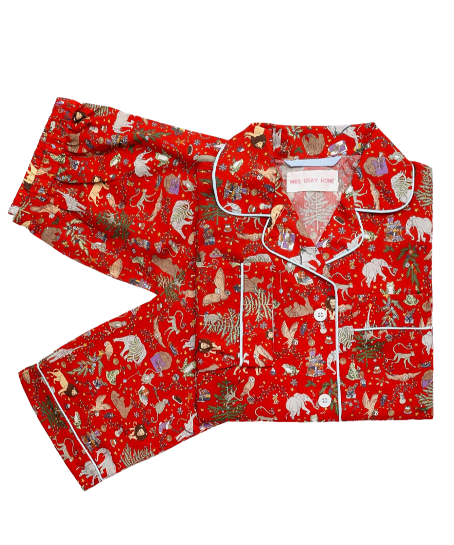 Children’s Liberty of London Holiday Pajama Set in Red