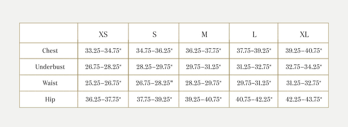 Agua Size Guide