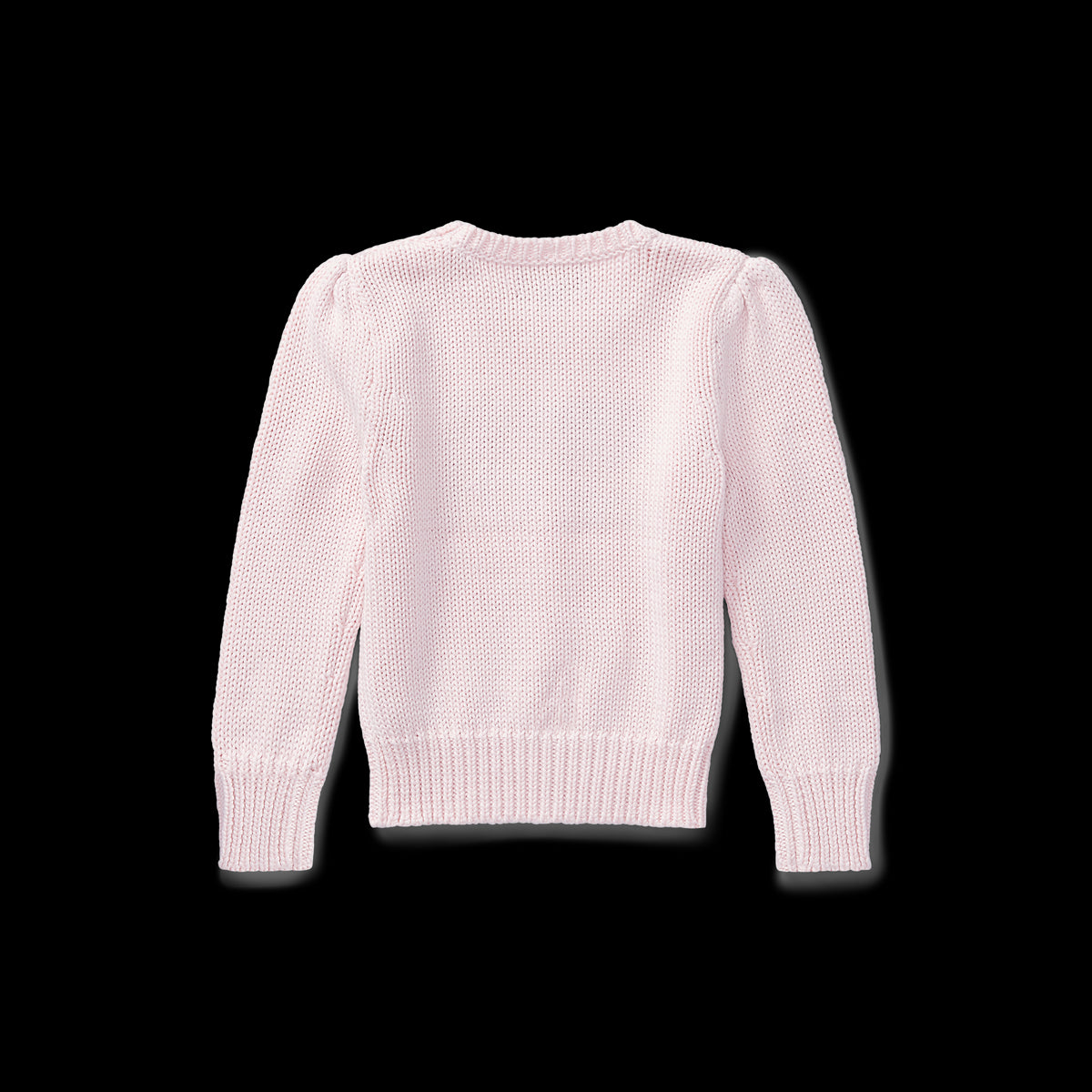 Flag Cotton Crewneck Sweater in Pink