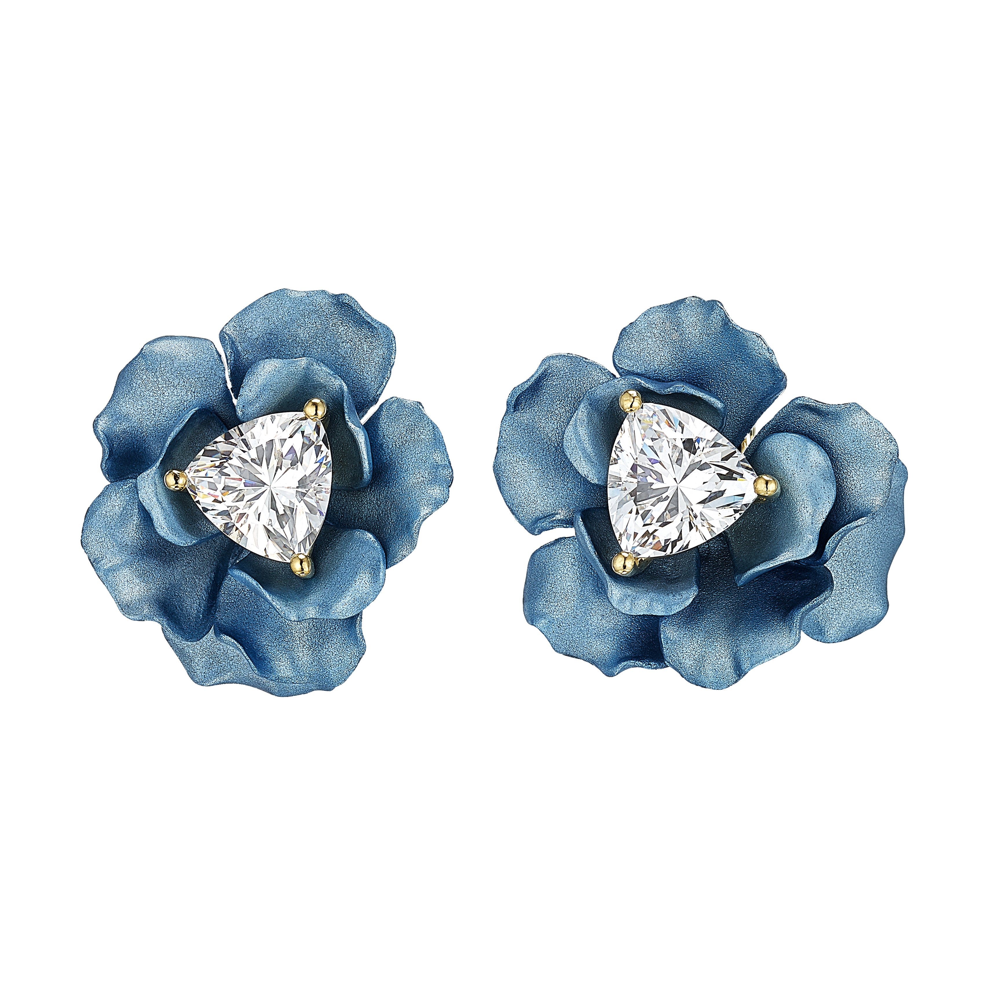 Baby Blue Rose Studs