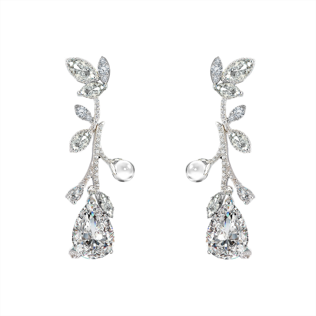 Diamond Citrus Vine Earrings