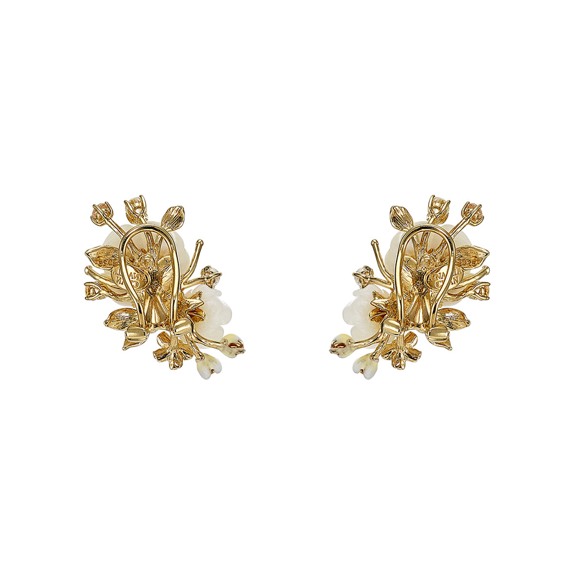 Ivory Floral Cluster Earrings