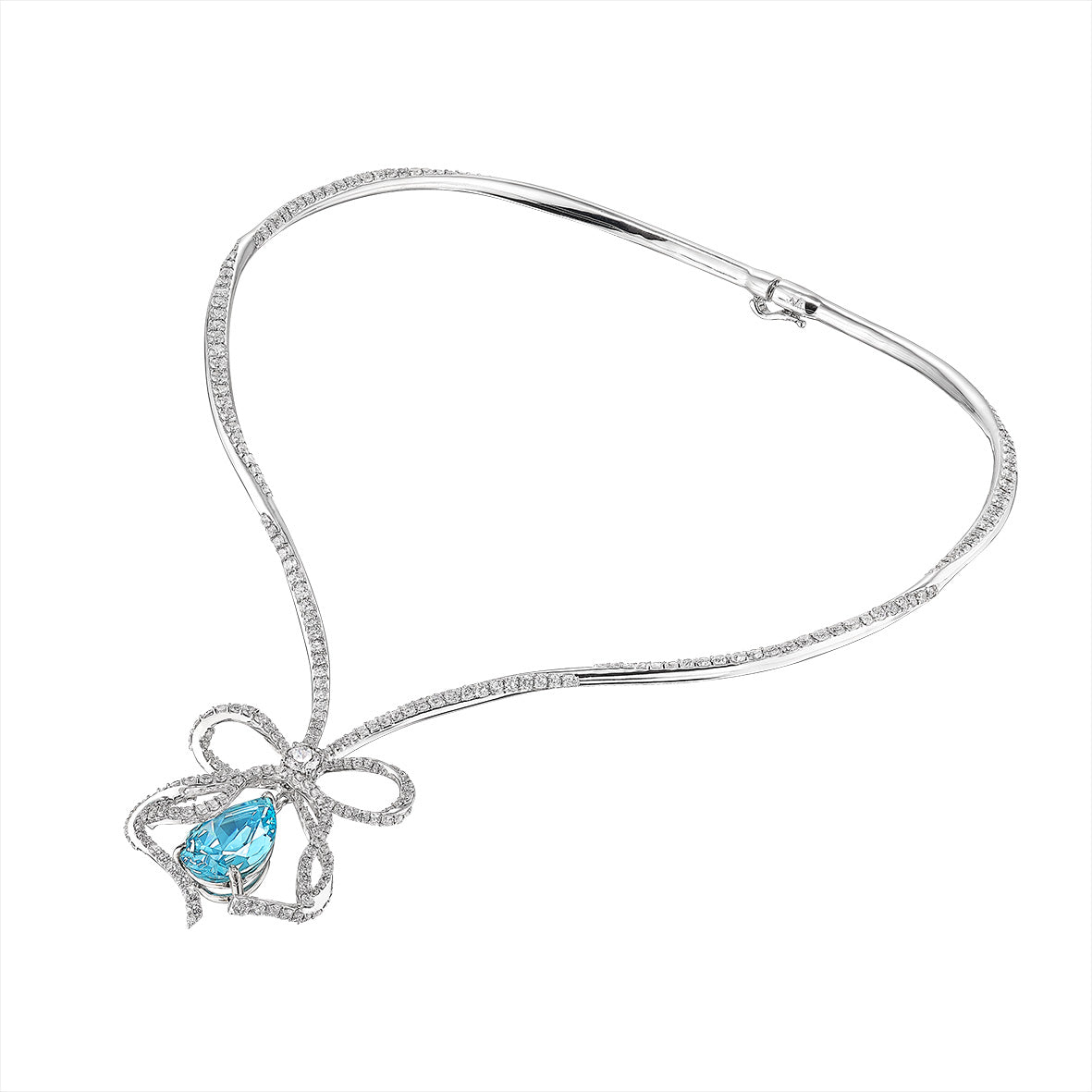 Diamond Bow Necklace