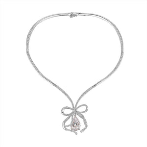 Diamond Bow Necklace