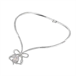 Diamond Bow Necklace