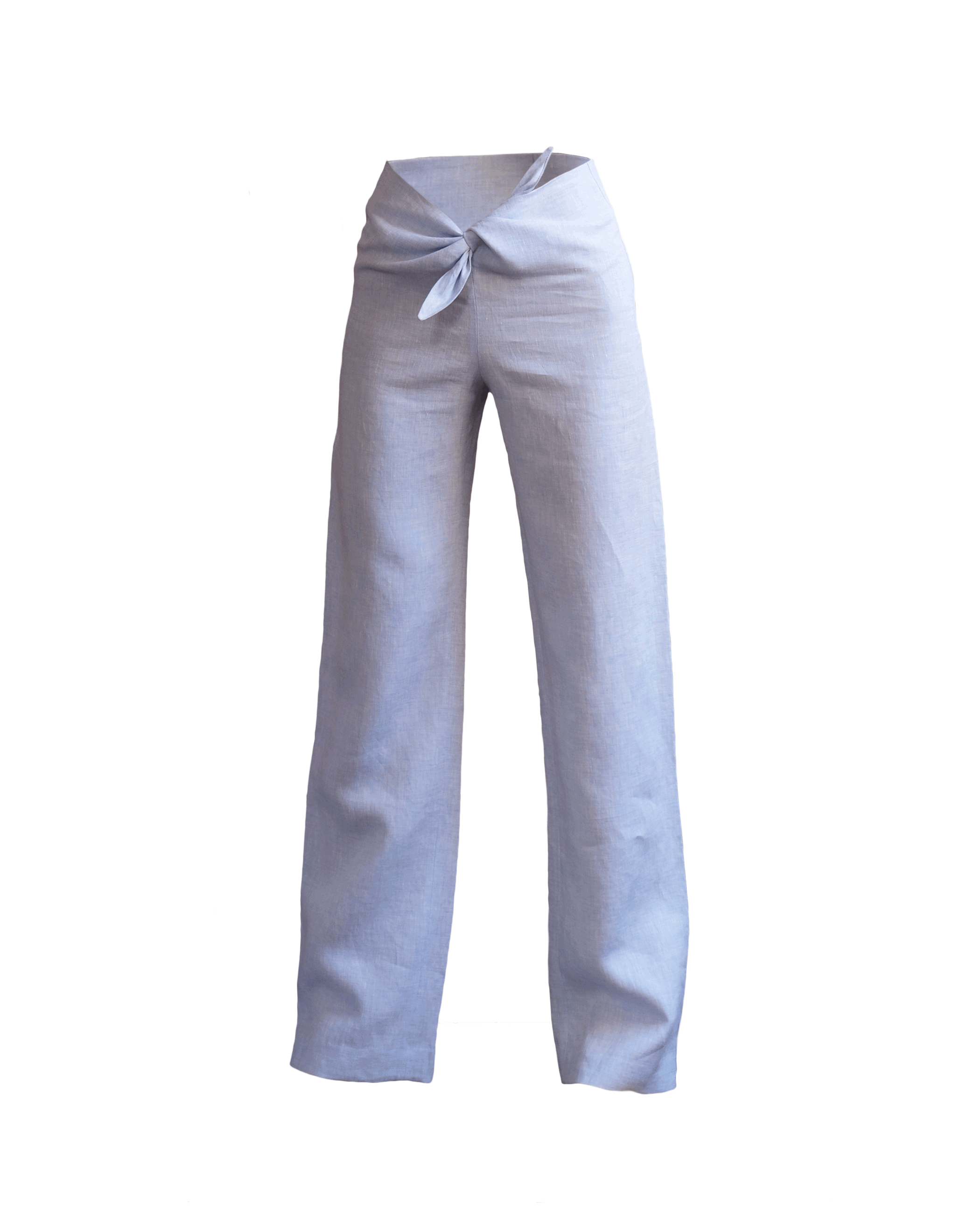 Pastel Bow Pants in Ice Blue