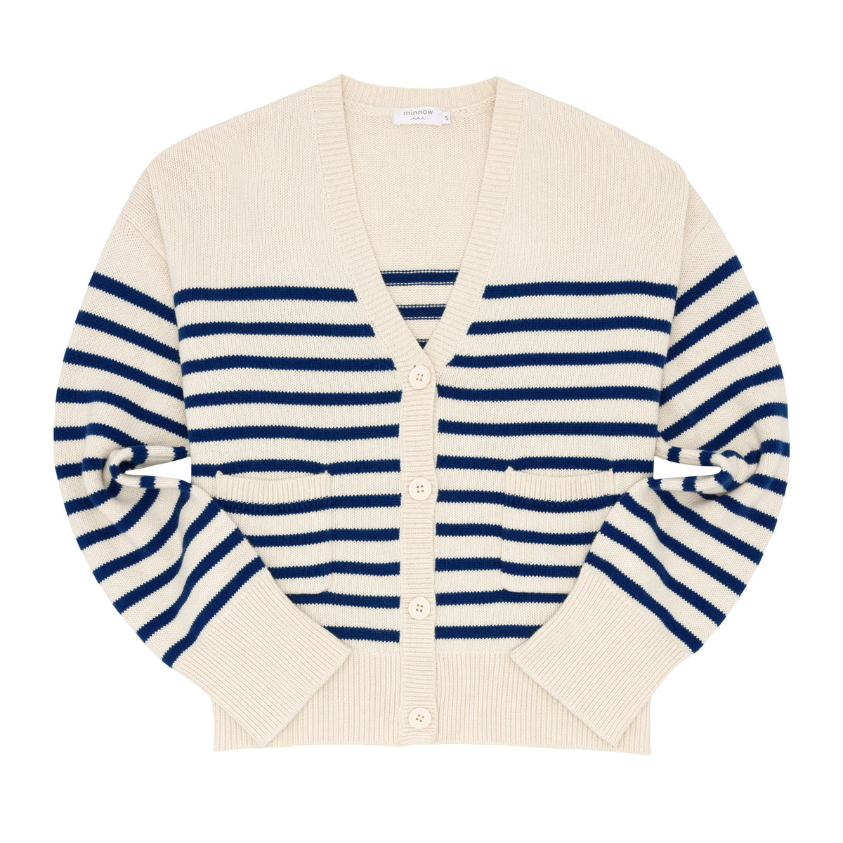 Women’s Breton Stripe V-Neck Knit Cardigan