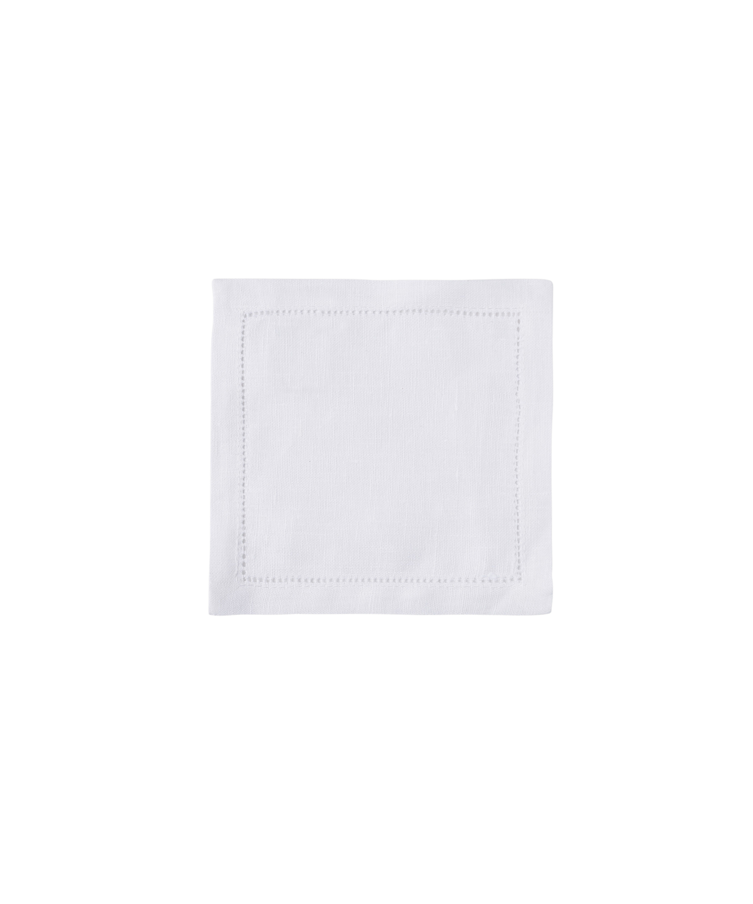 Classic Hemstitch Linen Coaster, Set of 4