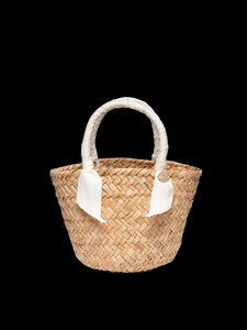 Mini Rosie Ribbon Straw Tote