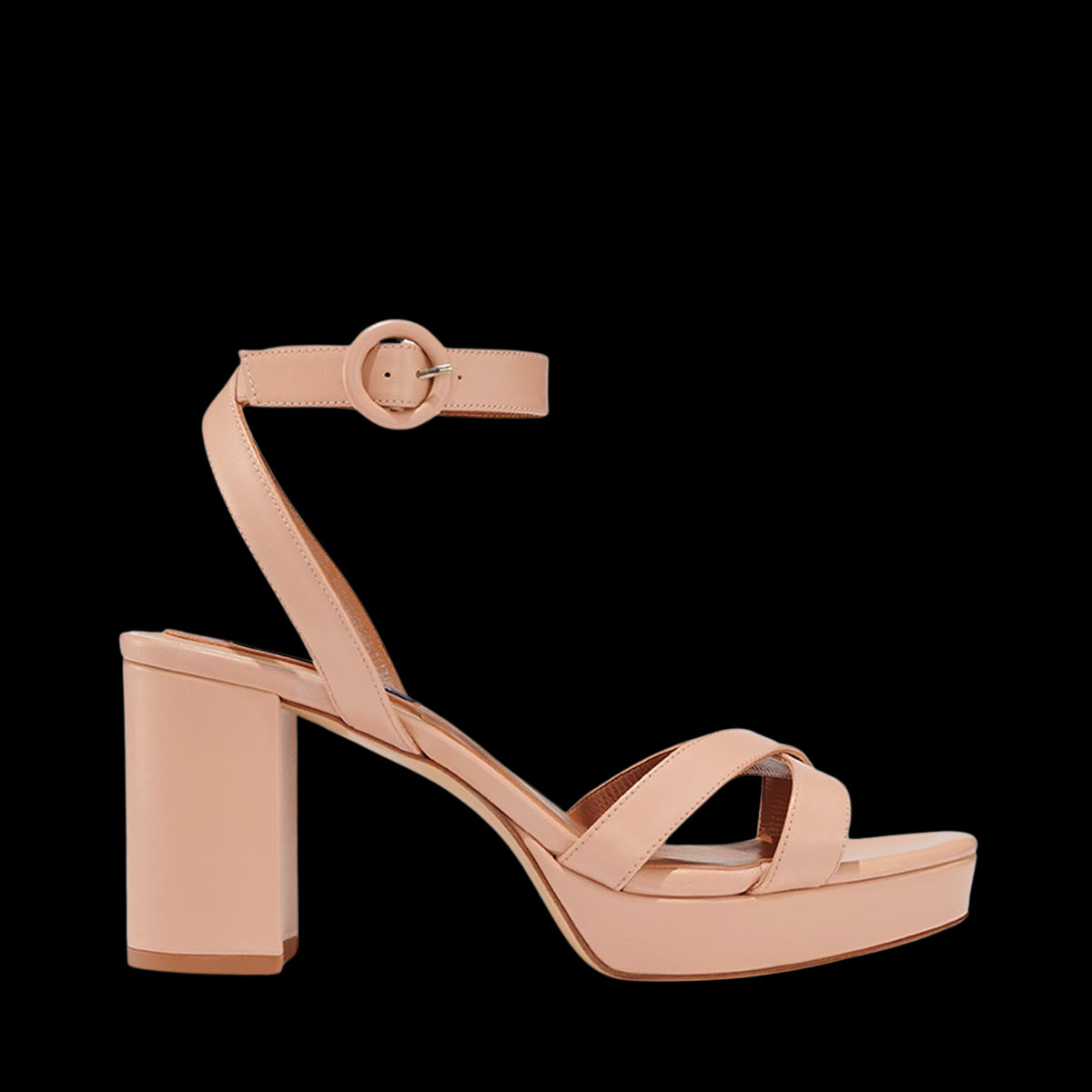 The Platform Sandal in Rose Nappa