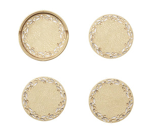 Kim Seybert, Inc.Bejeweled Coaster in Gold & Crystal, Set of 4 in a CaddyDrink Coasters