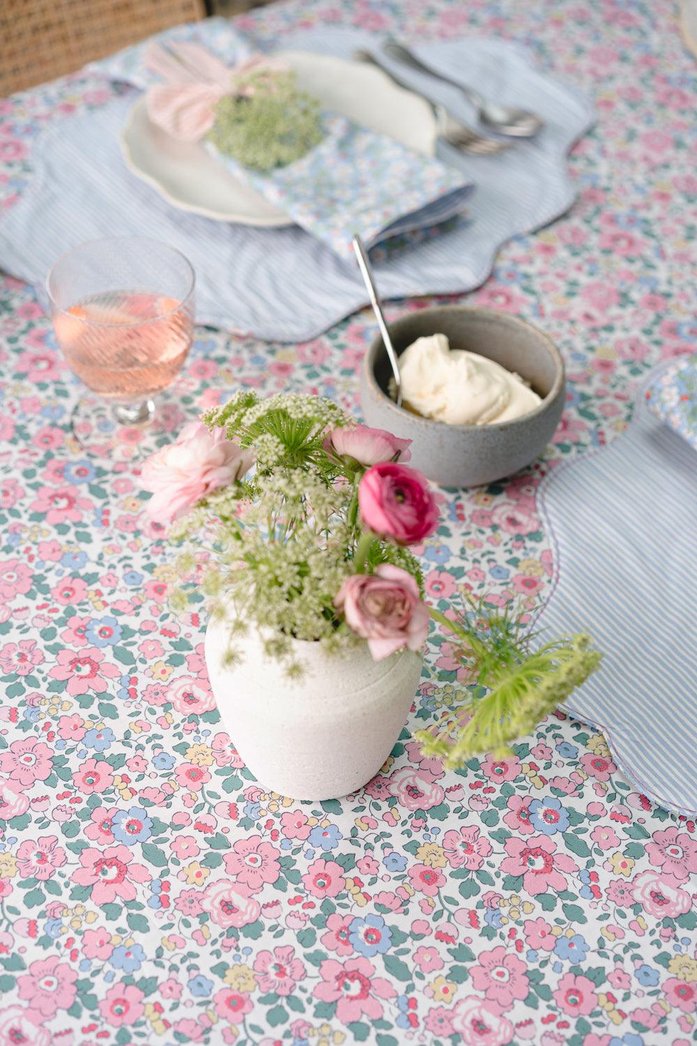 Tablecloth made with Liberty Fabric BETSY CANDY FLOSS - Coco & Wolf