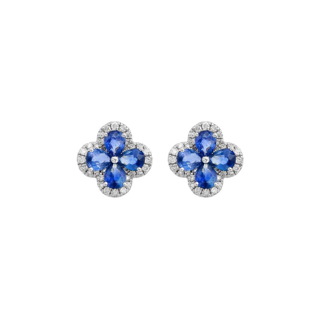 Bluebell Blue Sapphire Stud Earrings - Jewelry - RUCHI New York