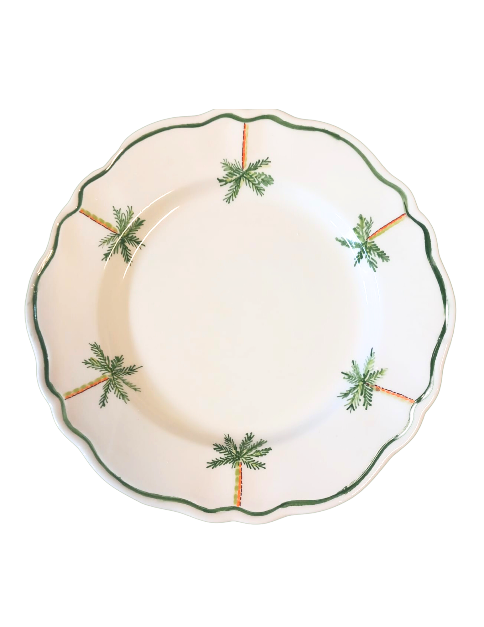 Palm Tree Everywhere Scalloped Plate, Set of 6