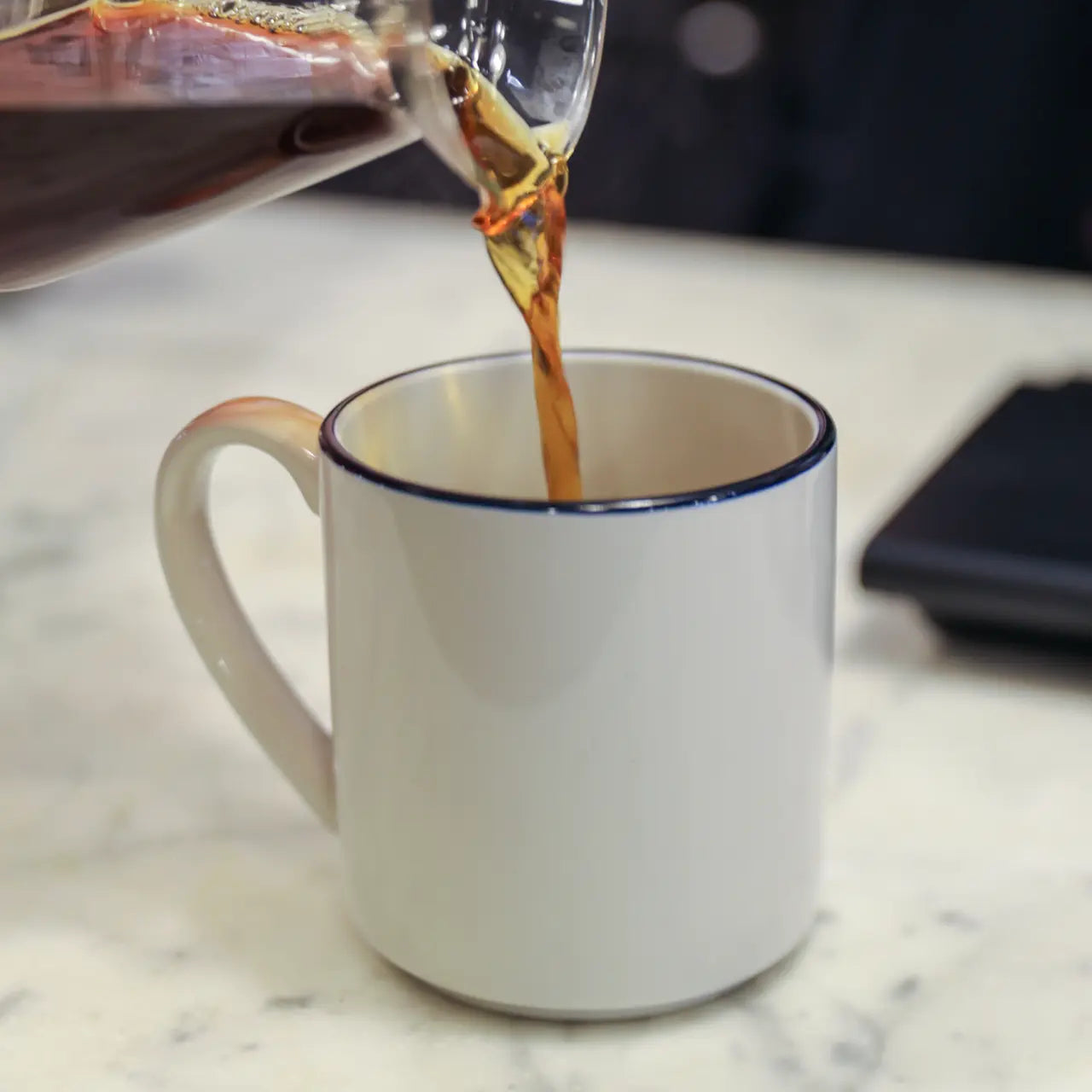 Coffee Mugs in Navy Rim