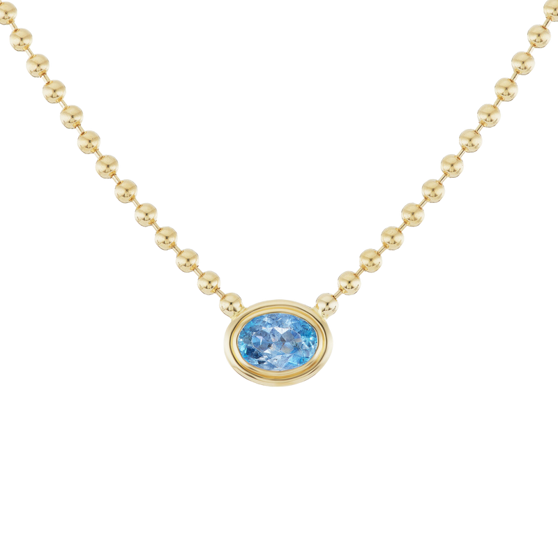 Aquamarine Double Bubble Bezel Necklace