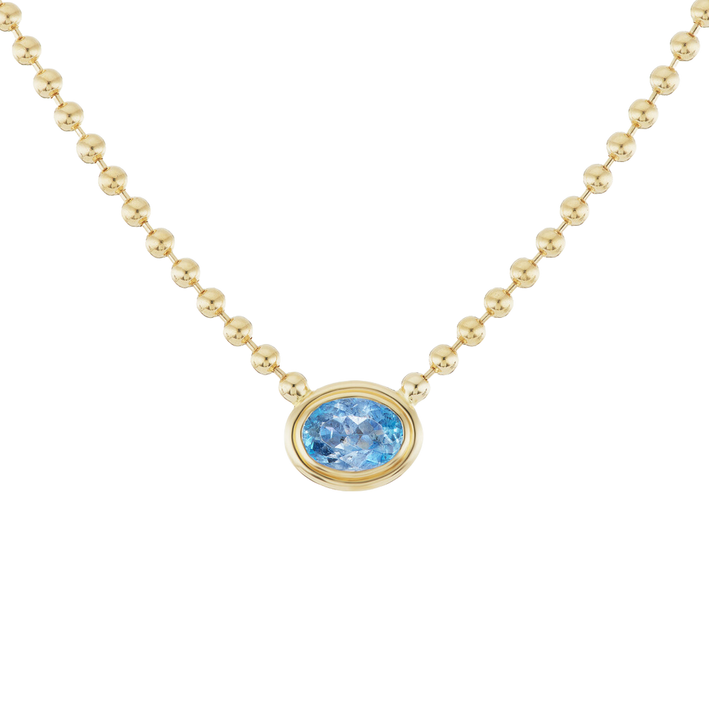 Aquamarine Double Bubble Bezel Necklace