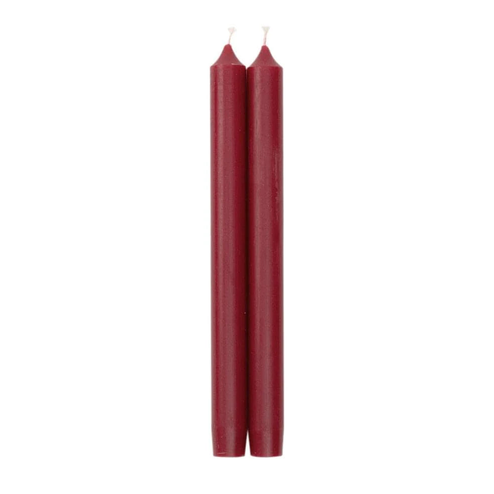 Caspari Straight Taper 10" Candles in Bordeaux, Set of 12