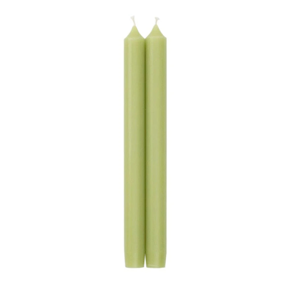 Caspari Straight Taper 10" Candles in Moss Green, Set of 12