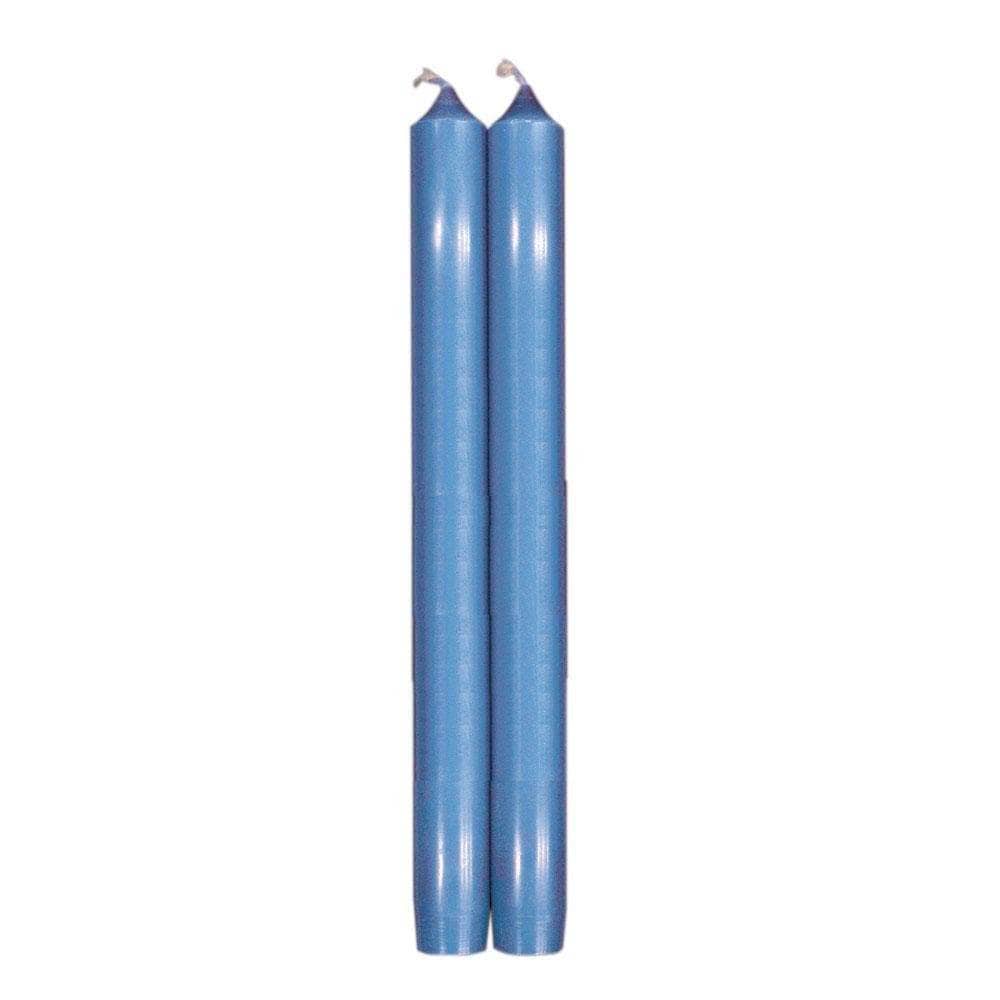 Caspari Straight Taper 10" Candles in French Blue, Set of 12