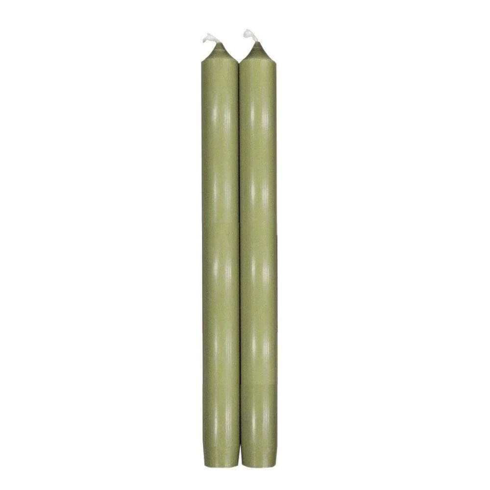 Caspari Straight Taper 10" Candles in Olive, Set of 12