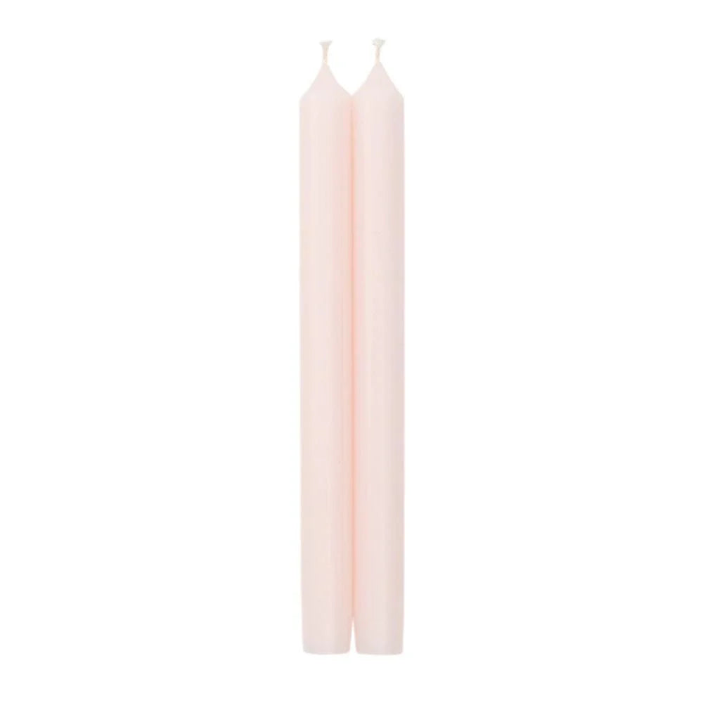 Caspari Straight Taper 10" Candles in Petal Pink, Set of 12