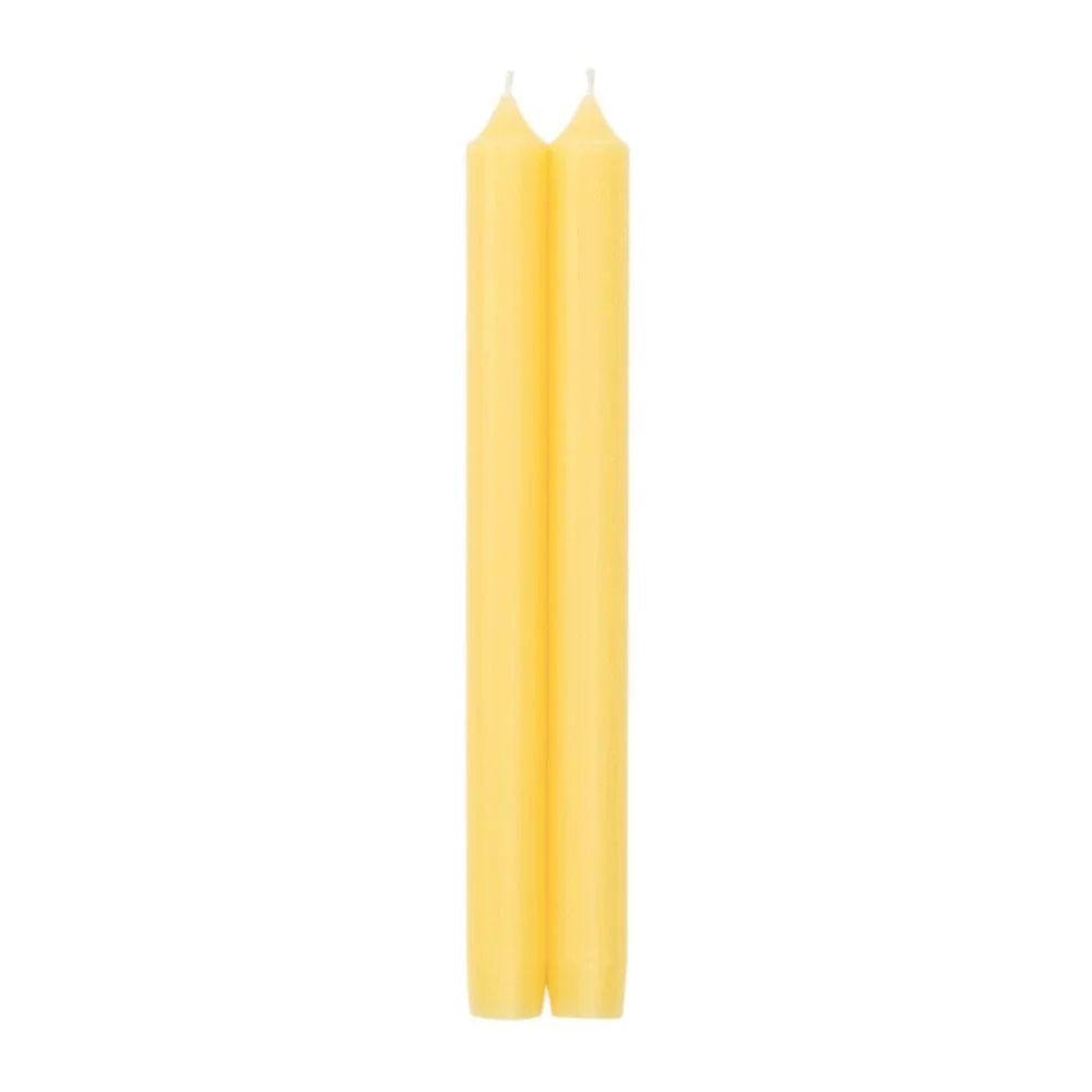 Caspari Straight Taper 10" Candles in Yellow, Set of 12