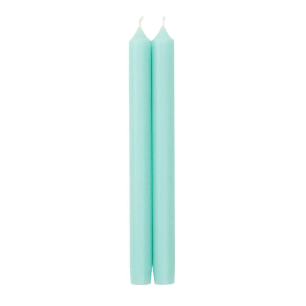 Caspari Straight Taper 10" Candles in Aqua, Set of 12