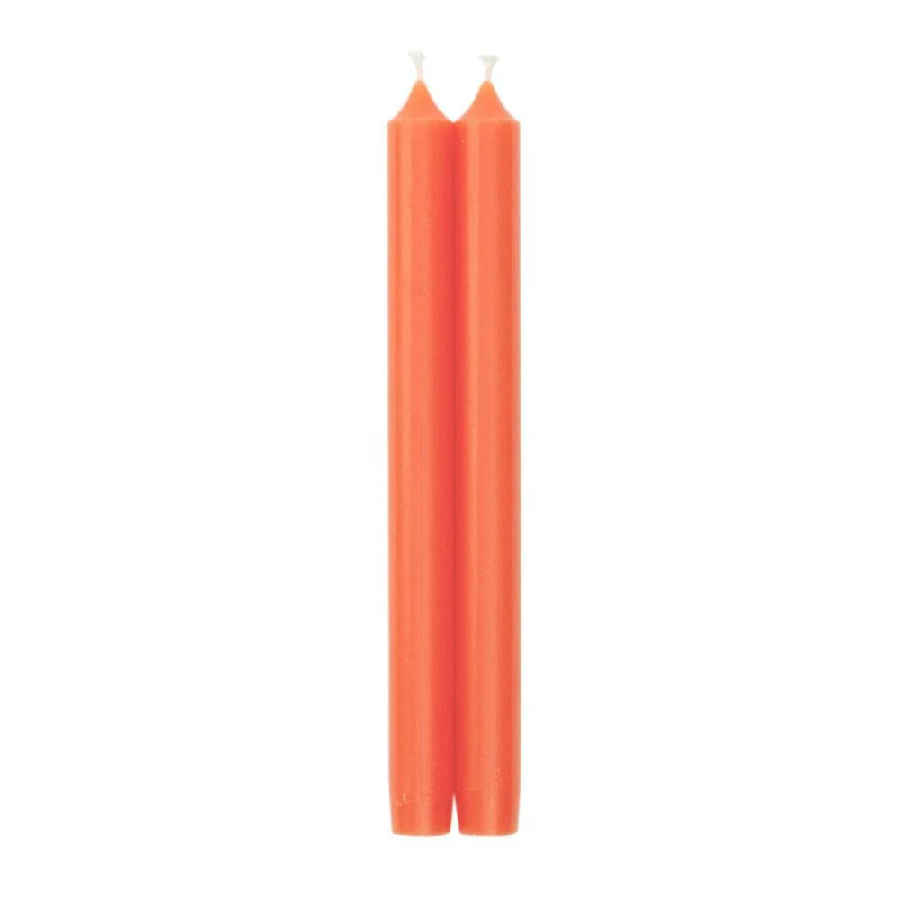 Caspari Straight Taper 10" Candles in Orange, Set of 12