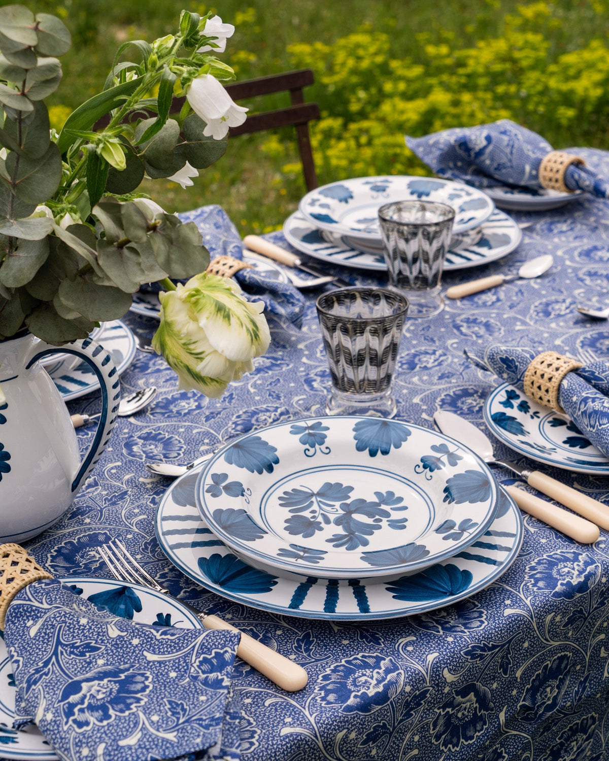 Blossom Soup Plate, Midnight Blue