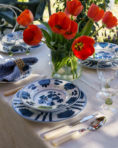 Blossom Soup Plate, Midnight Blue