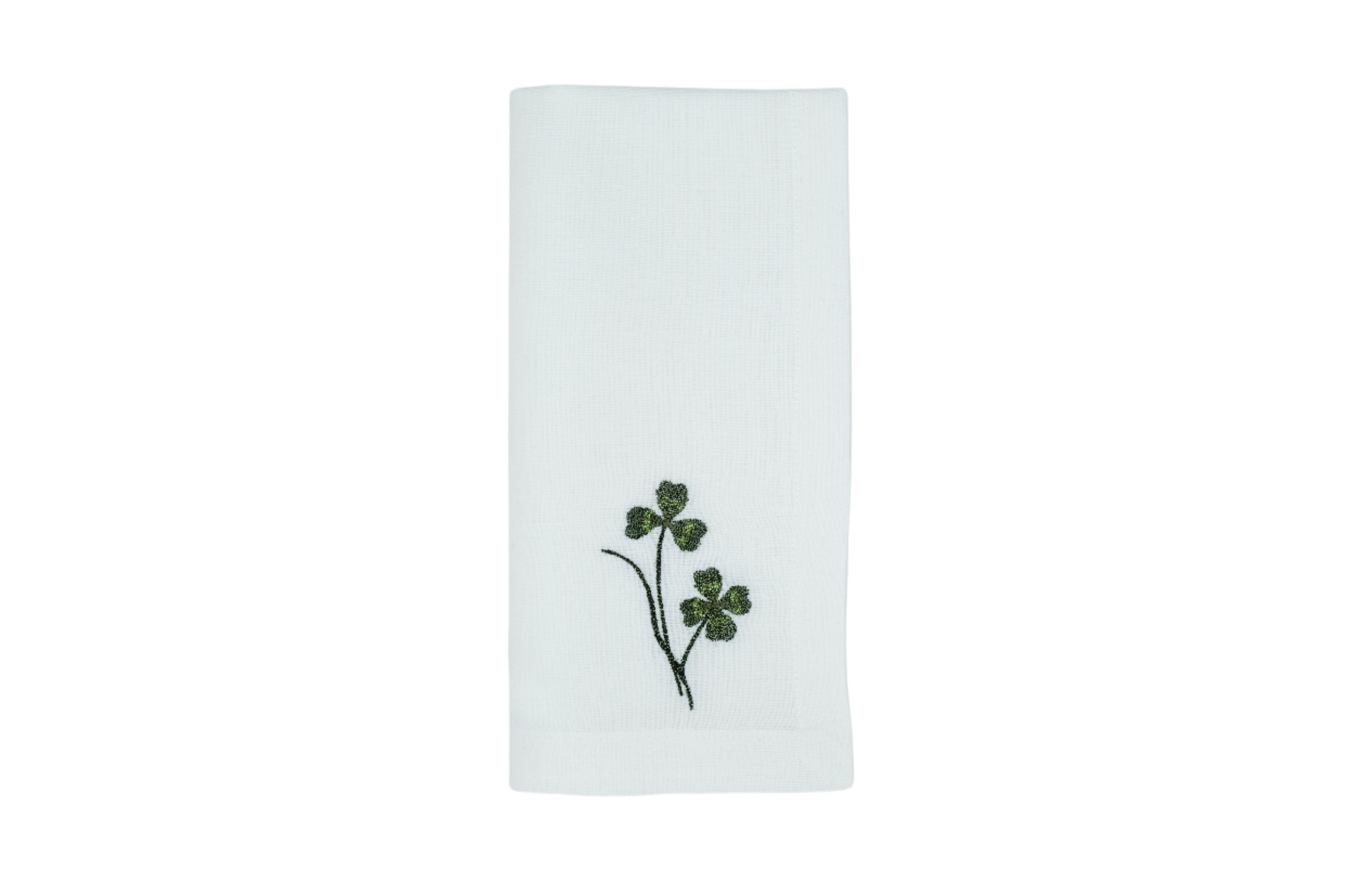 Four Leaf Clover Napkin in Dark Green, Set of 2