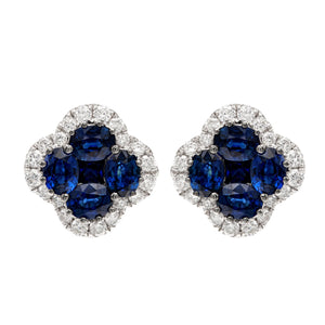 Clover Sapphire Studs - Jewelry - RUCHI New York