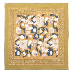 Forest Harvest Napkins Mustard & Blue, Set of 6