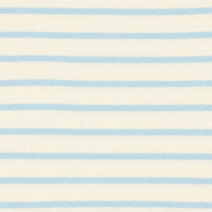 Unisex Cream And Powder Blue Stripe Boatneck Tee