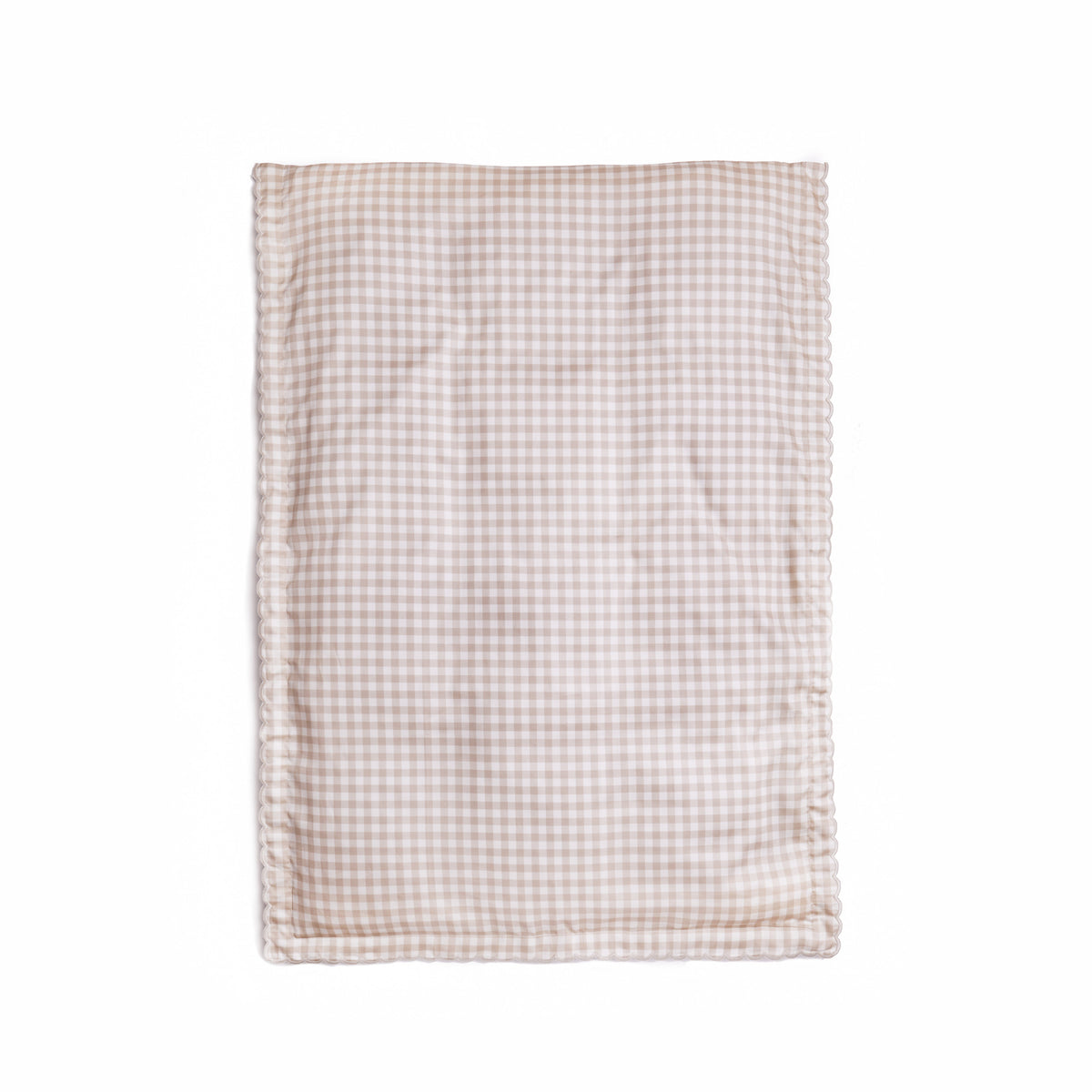 Flat lay of the Baby Duvet in the Picnic Gingham in Beige